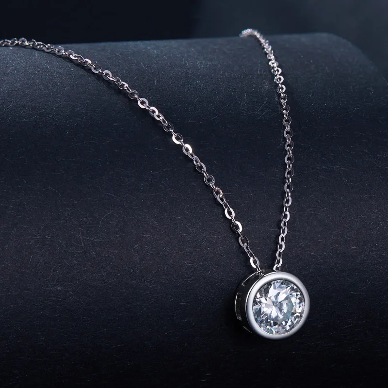 (image for) Pandora Style 1Ct Moissanite Necklace(One Certificate) - MSN021 - View 2