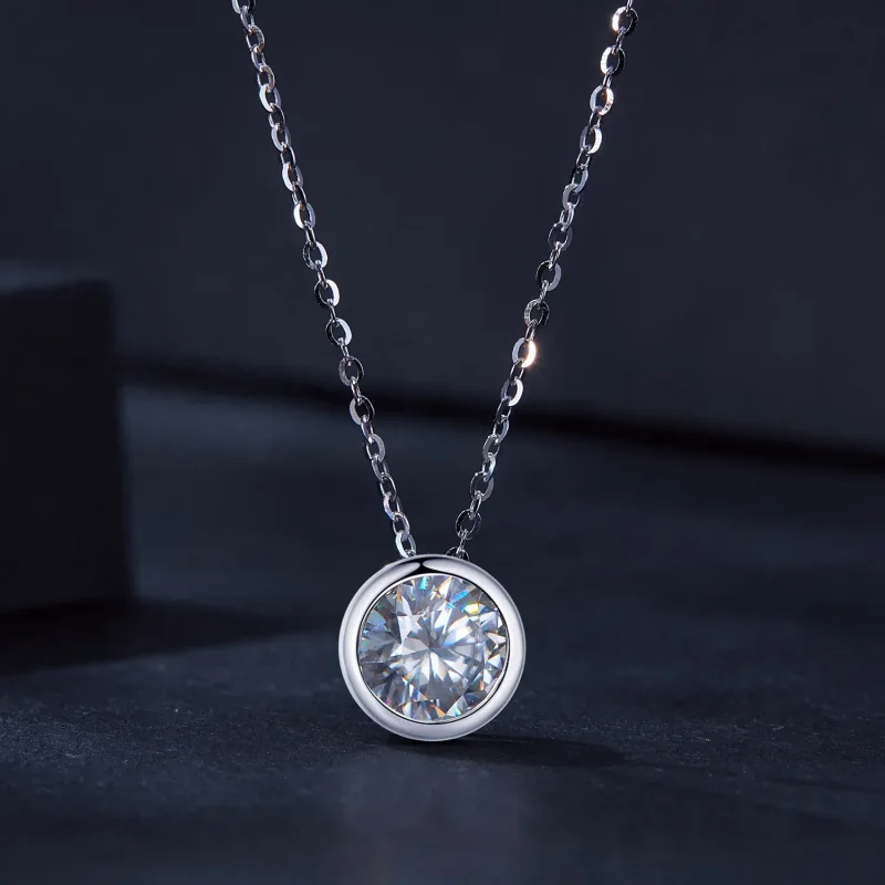(image for) Pandora Style 1Ct Moissanite Necklace(One Certificate) - MSN021 - View 3