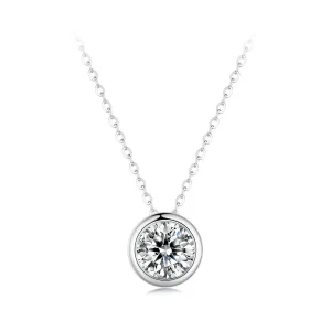 Pandora Style 1Ct Moissanite Necklace(One Certificate) - MSN021 (image for) Pandora Style 1Ct Moissanite Necklace(One Certificate) - MSN021