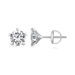 Pandora Style 1Ct Moissanite Studs Earrings - MSE024-L (image for) Pandora Style 1Ct Moissanite Studs Earrings - MSE024-L