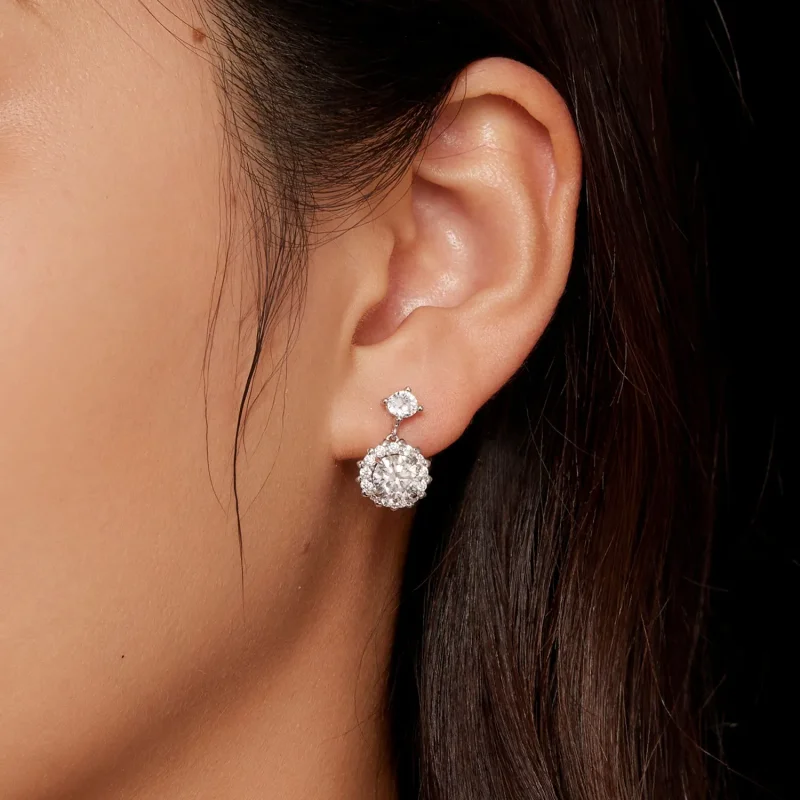 (image for) Pandora Style 1Ct Moissanite Studs Earrings - MSE028 - View 5