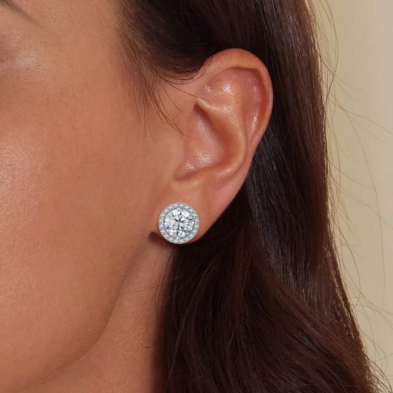 (image for) Pandora Style 1Ct Moissanite Studs Earrings(Two Certificates) - MSE039 - View 5