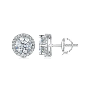 Pandora Style 1Ct Moissanite Studs Earrings(Two Certificates) - MSE039 (image for) Pandora Style 1Ct Moissanite Studs Earrings(Two Certificates) - MSE039
