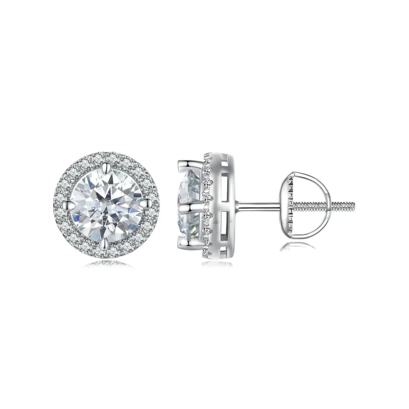 (image for) Pandora Style 1Ct Moissanite Studs Earrings(Two Certificates) - MSE039