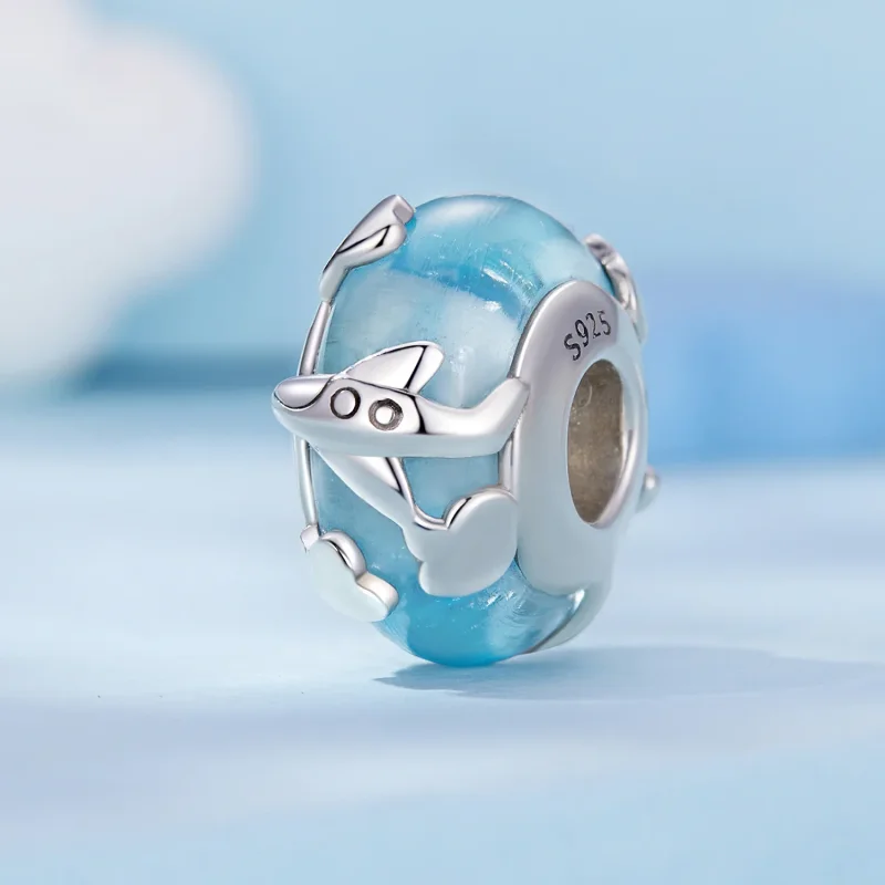 (image for) Pandora Style Aircraft Glazed Charm - SCC2482 - View 2