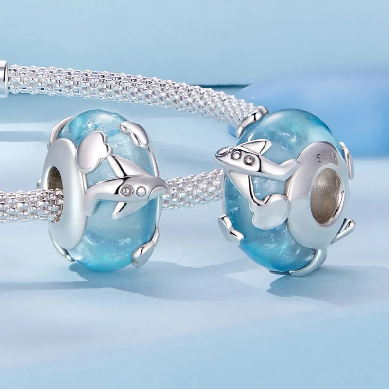 (image for) Pandora Style Aircraft Glazed Charm - SCC2482 - View 4