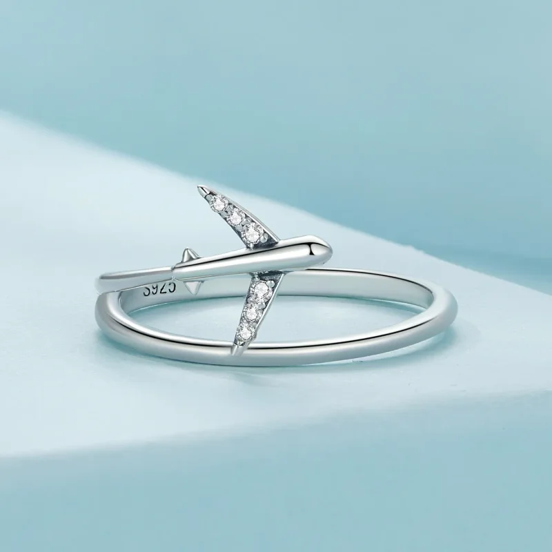 (image for) Pandora Style Airplane Ring - SCR967 - View 3