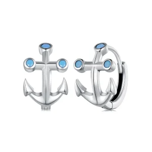 (image for) Pandora Style Anchor Hoop Earrings - SCE1619