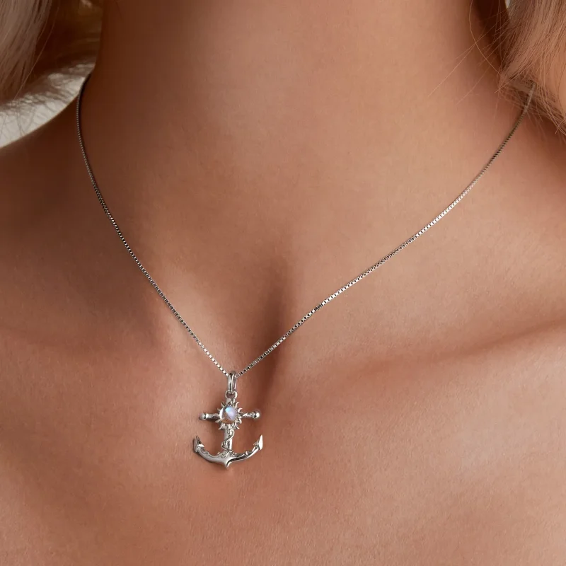 (image for) Pandora Style Anchor Necklace - BSN349 - View 6