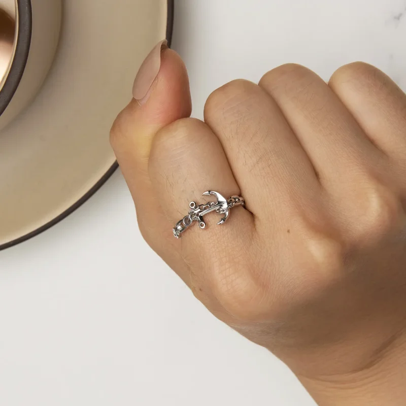 (image for) Pandora Style Anchor Ring - SCR949 - View 6