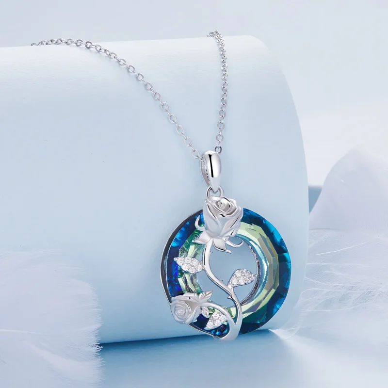 (image for) Pandora Style Angel Ring Rose Necklace - BSN313 - View 2