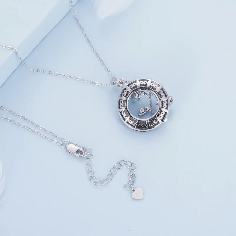(image for) Pandora Style Angel Ring Rose Necklace - BSN313 - View 4