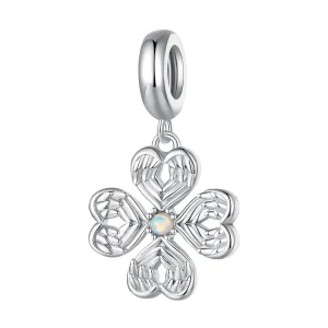 Pandora Style Angel wings Lucky Four Leaf Clover Dangle - SCC2484 (image for) Pandora Style Angel wings Lucky Four Leaf Clover Dangle - SCC2484