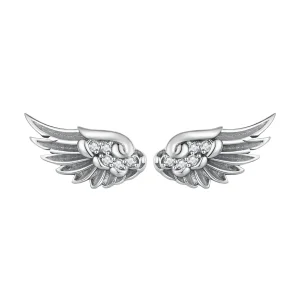 Pandora Style Angel Wings Studs Earrings - SCE1579 (image for) Pandora Style Angel Wings Studs Earrings - SCE1579