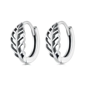 Pandora Style Autumn Leaves Hoop Earrings - SCE1636 (image for) Pandora Style Autumn Leaves Hoop Earrings - SCE1636