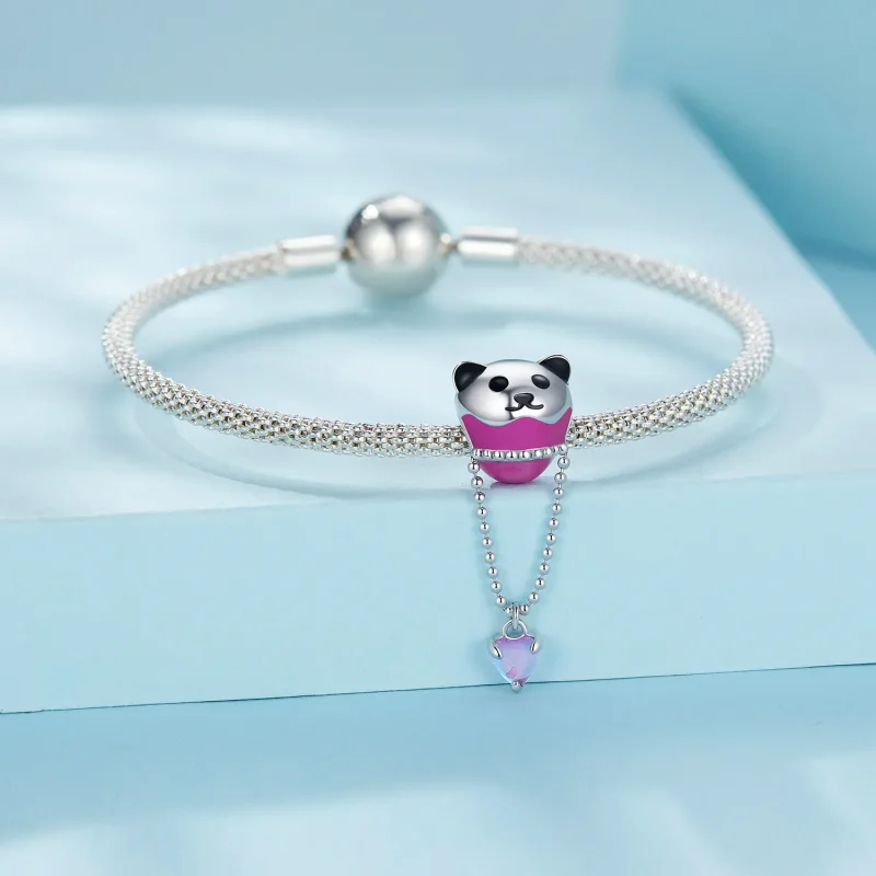(image for) Pandora Style Bear Hot Air Balloon Charm - SCC2550 - View 3