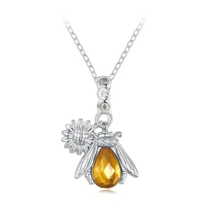 Pandora Style Bee Daisy Necklace - BSN356 (image for) Pandora Style Bee Daisy Necklace - BSN356