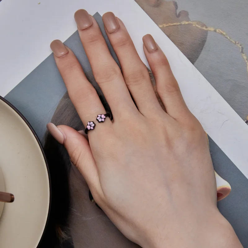 (image for) Pandora Style Black Cat Claw Open Ring - SCR913 - View 5