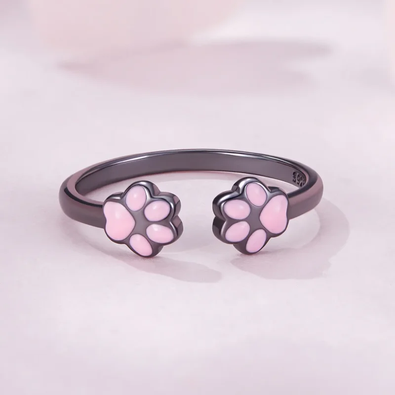 (image for) Pandora Style Black Cat Claw Open Ring - SCR913 - View 7