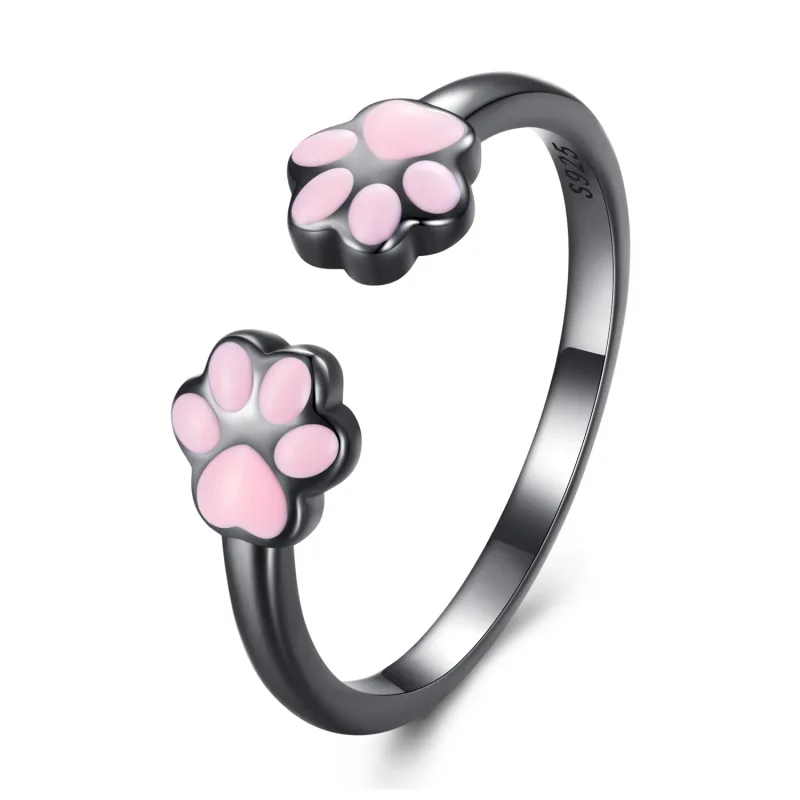 (image for) Pandora Style Black Cat Claw Open Ring - SCR913 - View 8