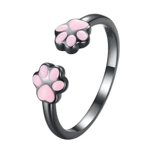 (image for) Pandora Style Black Cat Claw Open Ring - SCR913