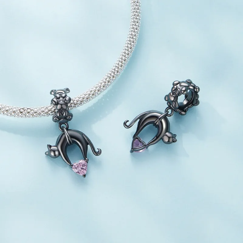 (image for) Pandora Style Black Cat Dangle - SCC2519 - View 4