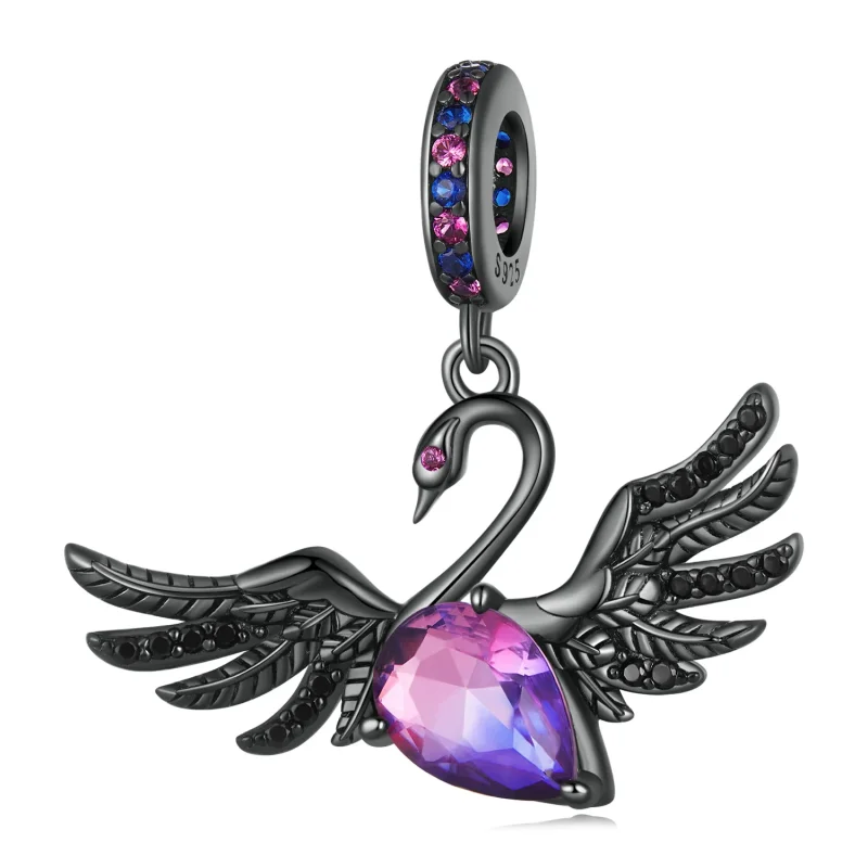 (image for) Pandora Style Black Swan Dangle - SCC2490 - View 6