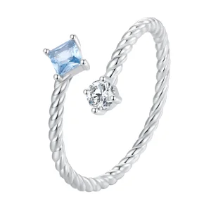 Pandora Style Blue Twist Ring - SCR923 (image for) Pandora Style Blue Twist Ring - SCR923