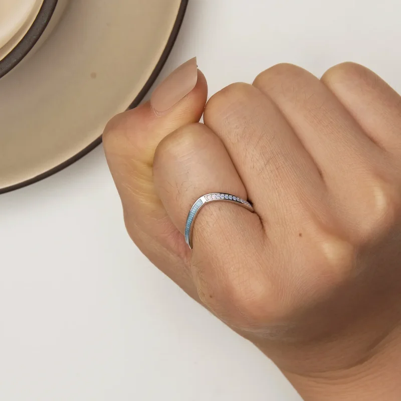 (image for) Pandora Style Blue Wish Bone Ring - SCR945-LB - View 6