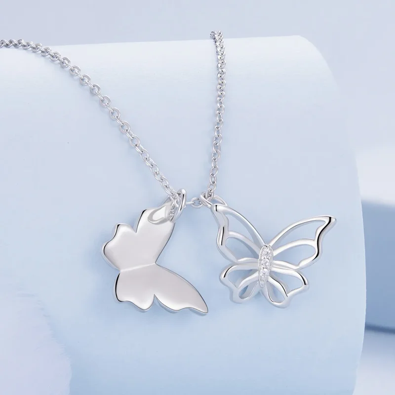 (image for) Pandora Style Butterfly Necklace - BSN321 - View 2