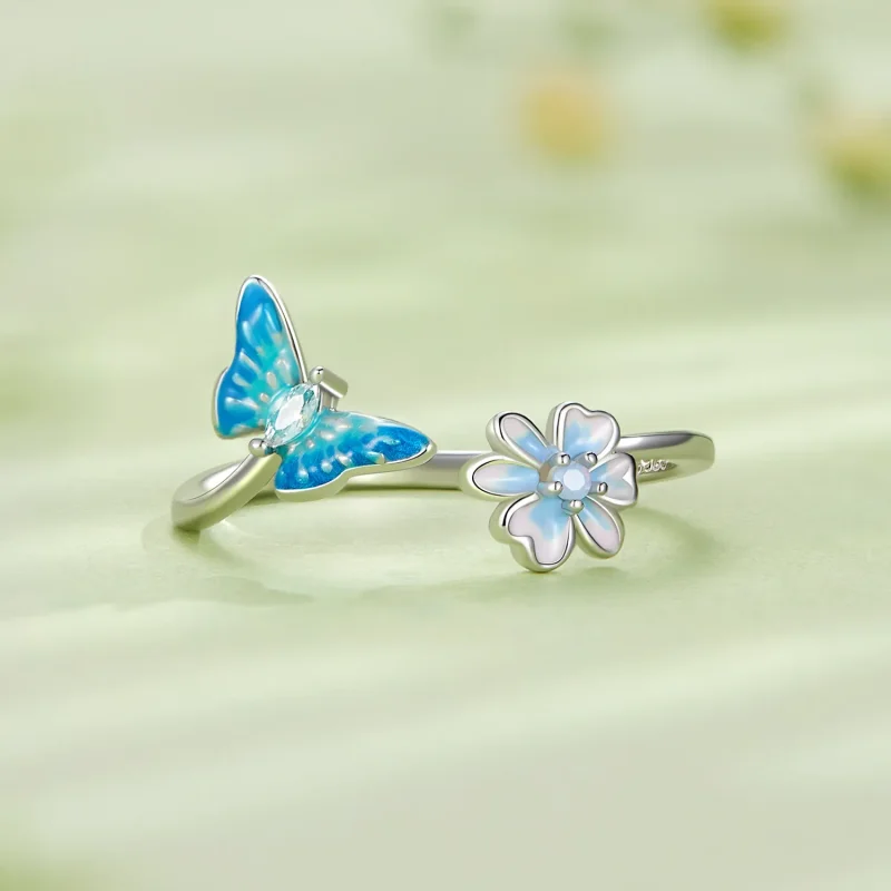 (image for) Pandora Style Butterfly Open Ring - SCR911 - View 3