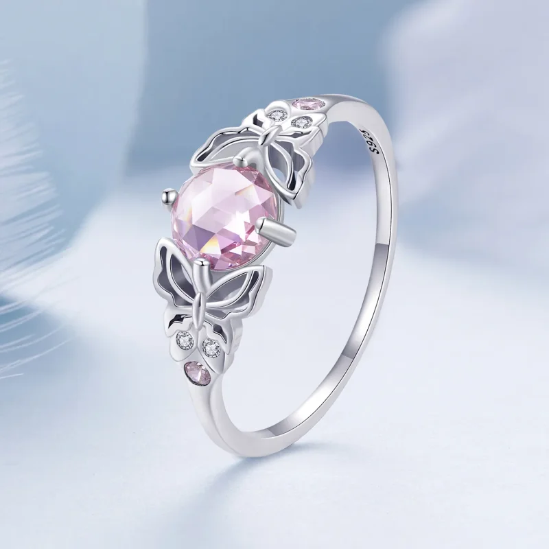 (image for) Pandora Style Butterfly Ring - BSR478 - View 2