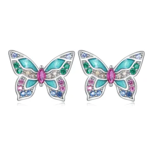 Pandora Style Butterfly Studs Earrings - BSE807 (image for) Pandora Style Butterfly Studs Earrings - BSE807