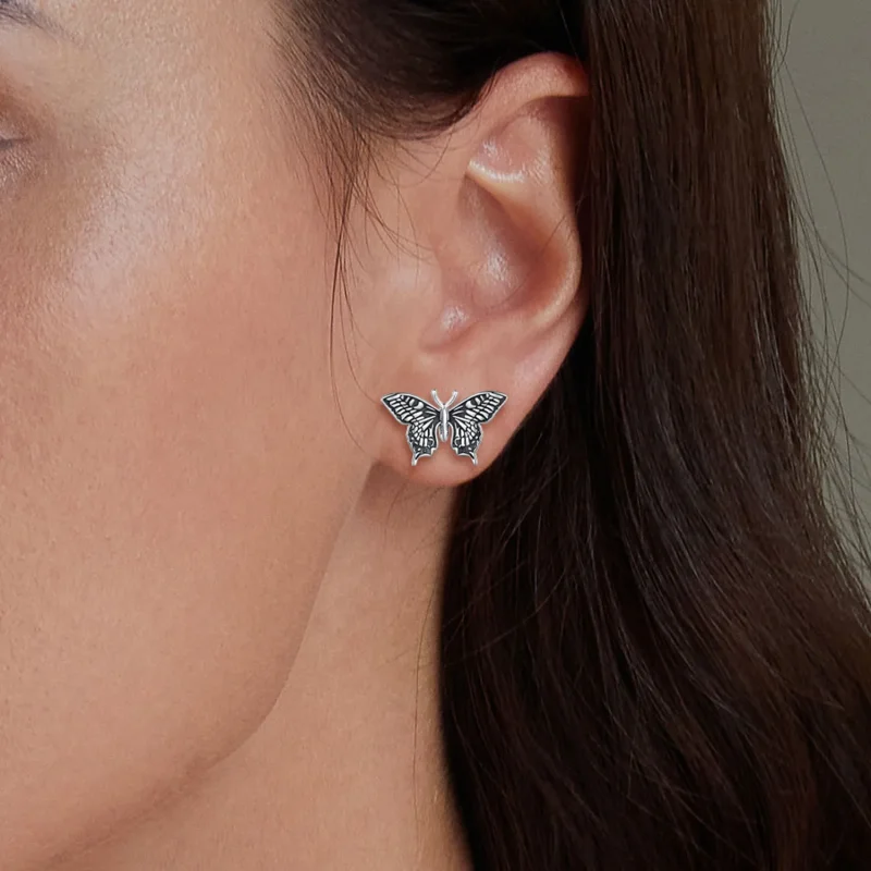 (image for) Pandora Style Butterfly Studs Earrings - SCE1637 - View 5
