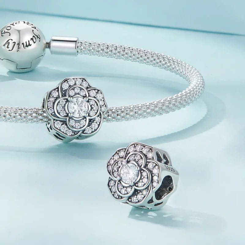 (image for) Pandora Style Camellia Charm - SCC2493 - View 4