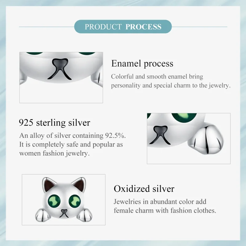 (image for) Pandora Style Cat Glow-In-The-Dark Studs Earrings - SCE1643 - View 7