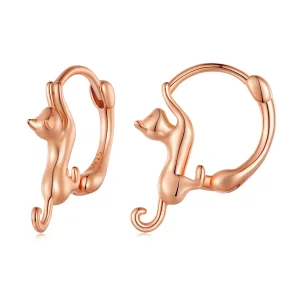 Pandora Style Cat Hoop Earrings - SCE1488-LC (image for) Pandora Style Cat Hoop Earrings - SCE1488-LC