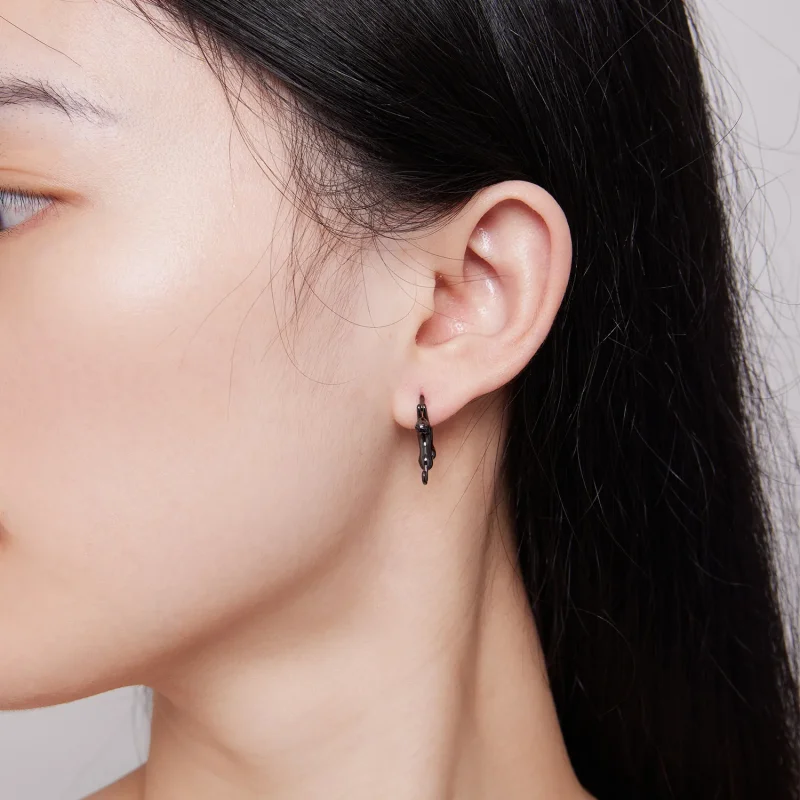 (image for) Pandora Style Cat Hoop Earrings - SCE1488-LD - View 6