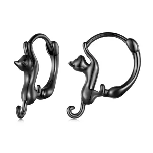 Pandora Style Cat Hoop Earrings - SCE1488-LD (image for) Pandora Style Cat Hoop Earrings - SCE1488-LD