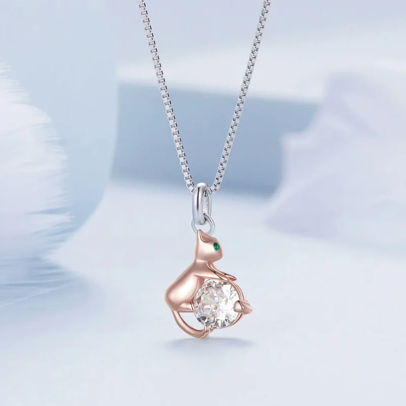 (image for) Pandora Style Cat Necklace - BSN355 - View 3