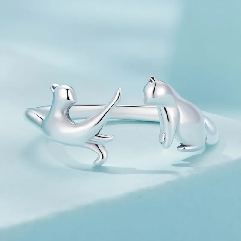 (image for) Pandora Style Cat Open Ring - SCR917 - View 3
