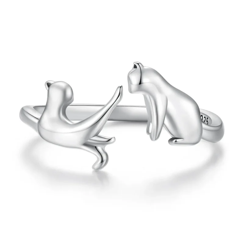 (image for) Pandora Style Cat Open Ring - SCR917 - View 8