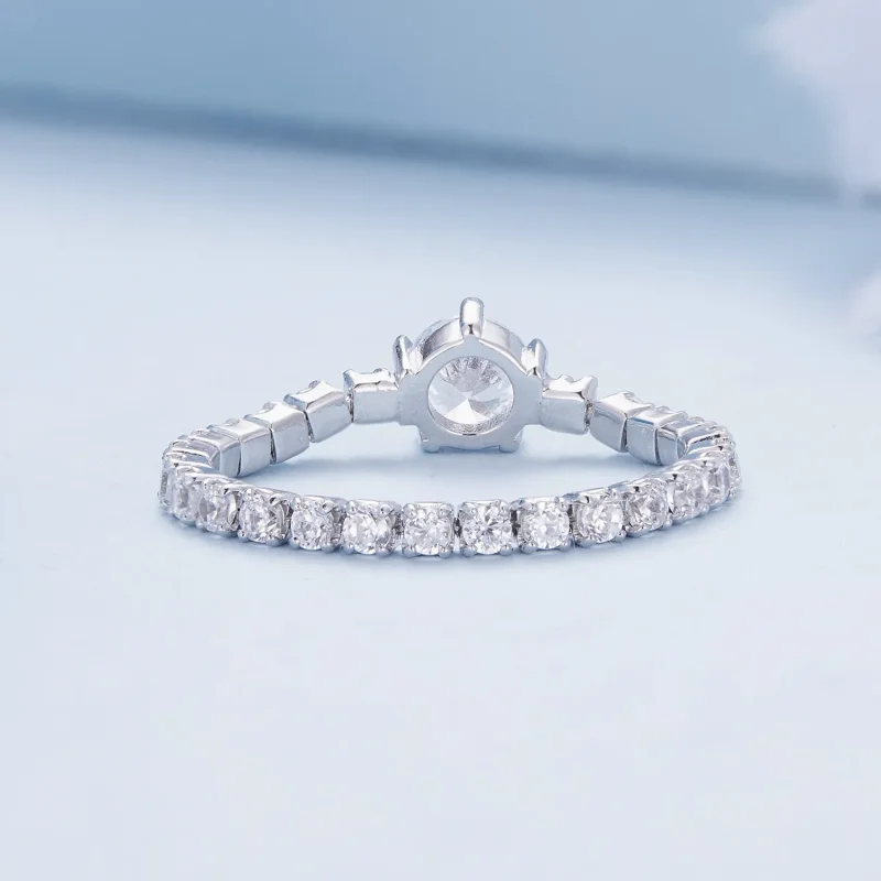 (image for) Pandora Style Chain Five Claw Zirconia Ring - BSR411 - View 4