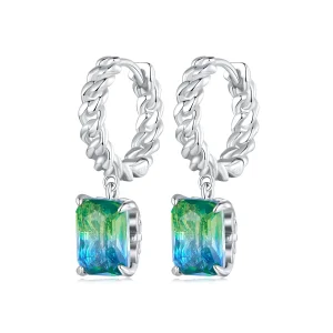 Pandora Style Chain Hoop Earrings - BSE887 (image for) Pandora Style Chain Hoop Earrings - BSE887