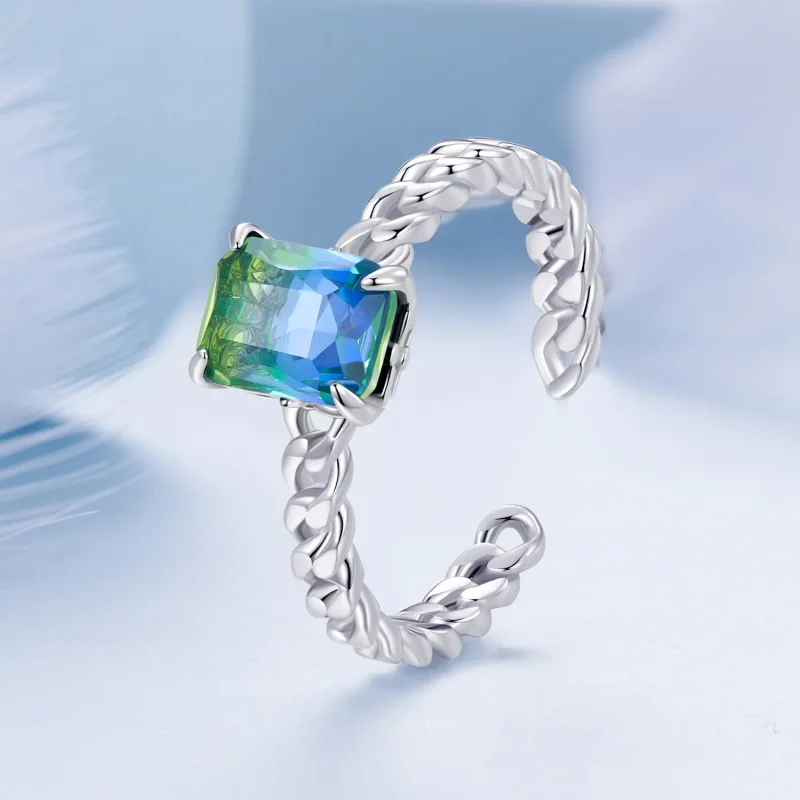 (image for) Pandora Style Chain Open Ring - BSR476-E - View 2