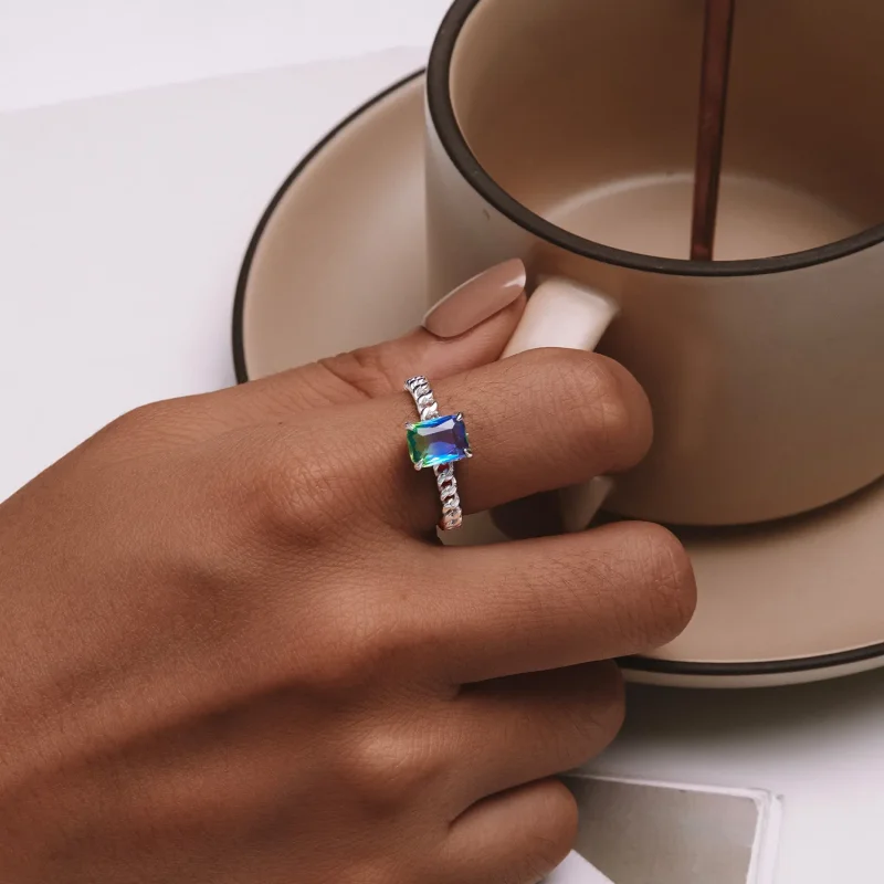 (image for) Pandora Style Chain Open Ring - BSR476-E - View 5