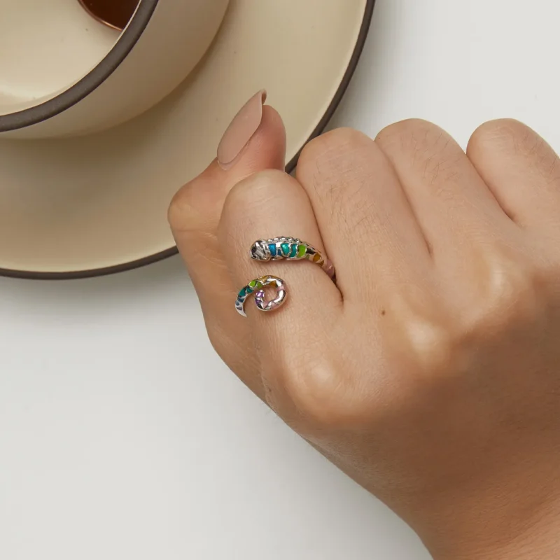 (image for) Pandora Style Chameleon Open Ring - BSR475-E - View 7