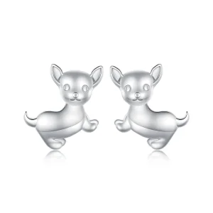 Pandora Style Chihuahua Studs Earrings - SCE1620 (image for) Pandora Style Chihuahua Studs Earrings - SCE1620
