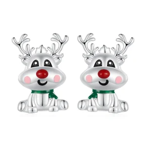 Pandora Style Christmas Reindeer Studs Earrings - BSE920 (image for) Pandora Style Christmas Reindeer Studs Earrings - BSE920