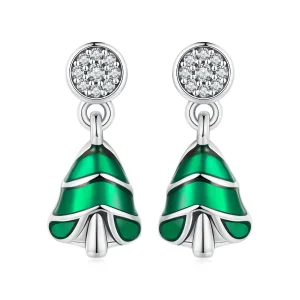 Pandora Style Christmas Tree Studs Earrings - BSE919 (image for) Pandora Style Christmas Tree Studs Earrings - BSE919